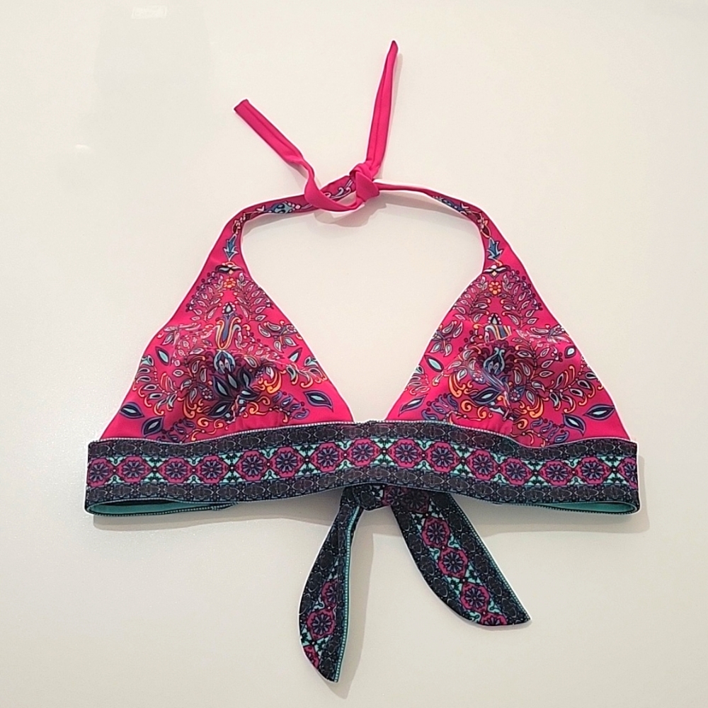 Victoria's Secret Pink & Blue Bikini Top Sz M